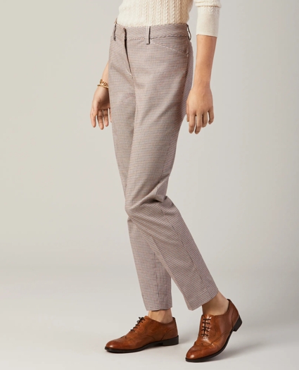 Petite Checked Cotton-Blend Twill Pants, image 1