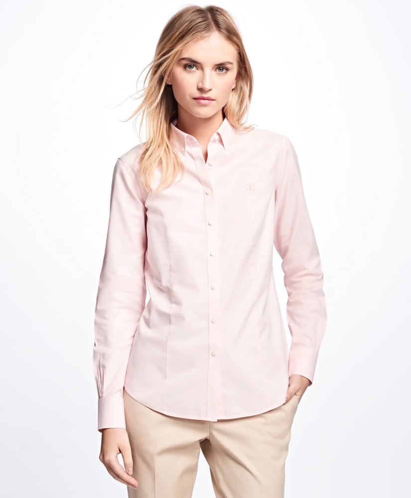 Petite Non-Iron Tailored-Fit Supima® Cotton Dress Shirt, image 3