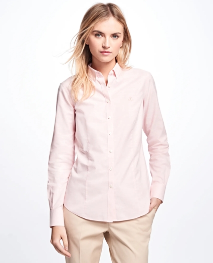 Petite Non-Iron Tailored-Fit Supima® Cotton Dress Shirt, image 3
