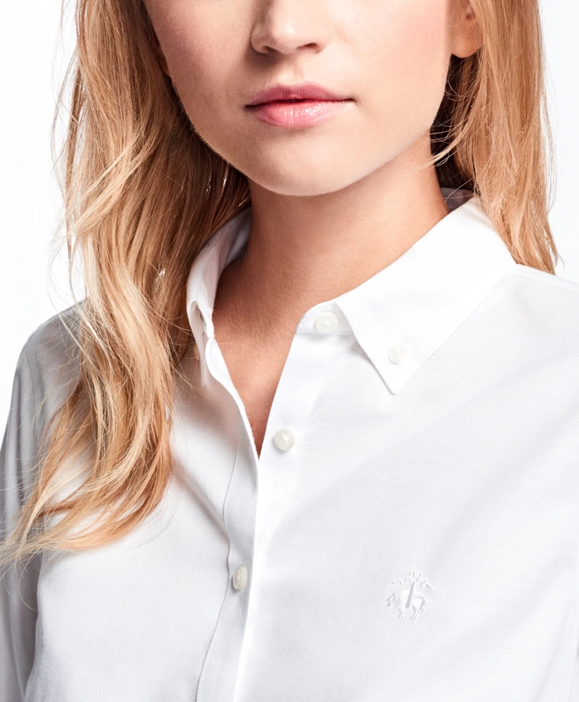 Petite Non-Iron Tailored-Fit Supima&reg; Cotton Dress Shirt, image 5