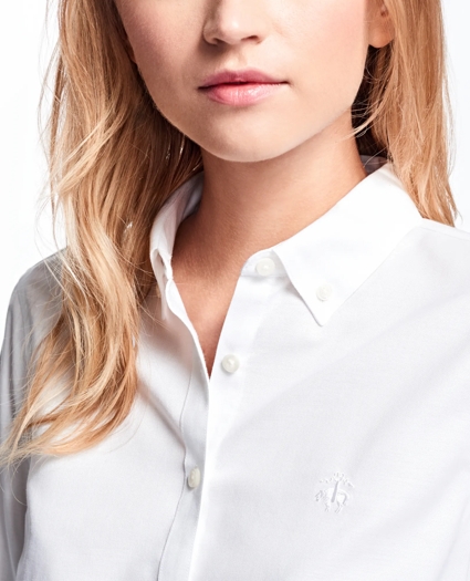 Petite Non-Iron Tailored-Fit Supima&reg; Cotton Dress Shirt, image 5