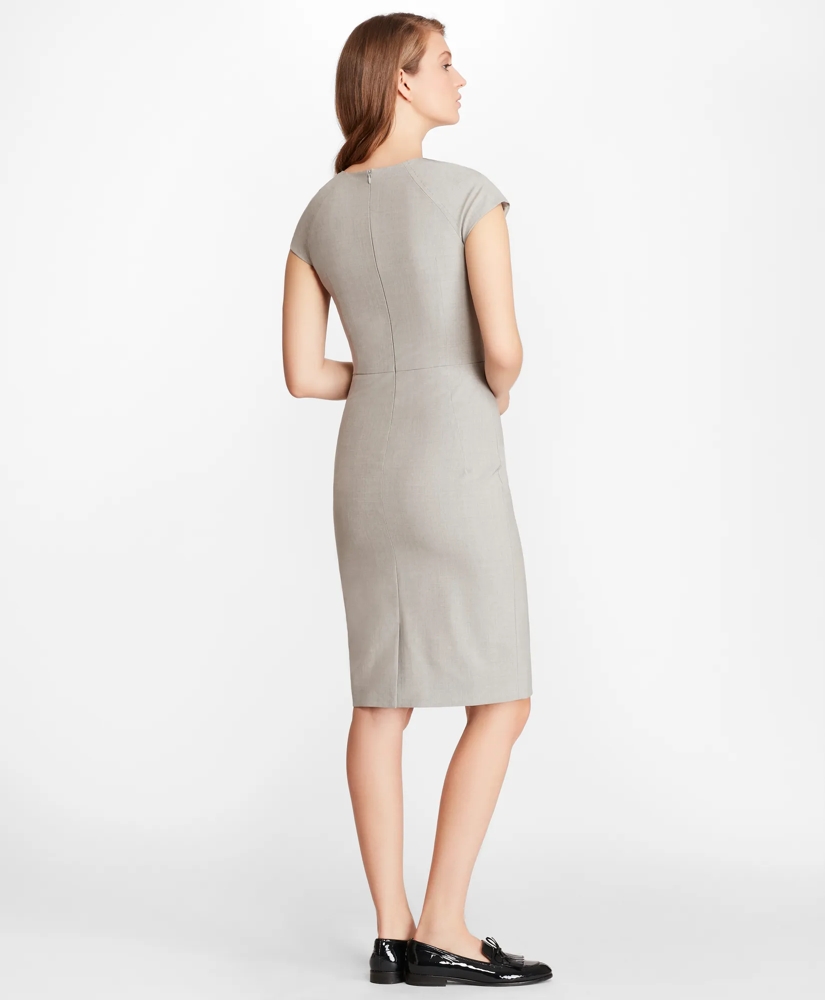 Petite Stretch-Wool Cap Sleeve Sheath Dress, image 3