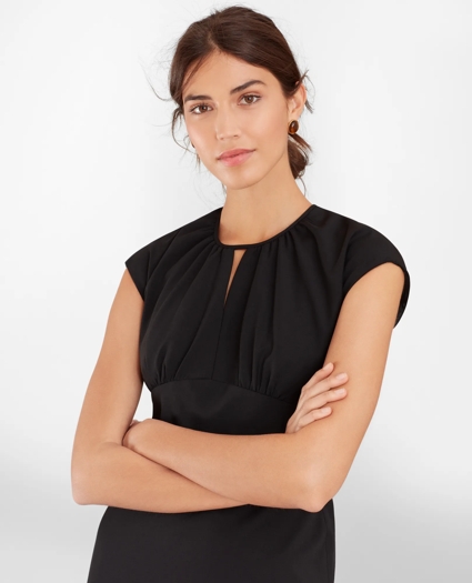 Petite Stretch Wool Cap Sleeve Sheath Dress, image 2