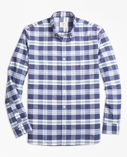 Plaid Supima&reg; Cotton Oxford Sport Shirt, image 1