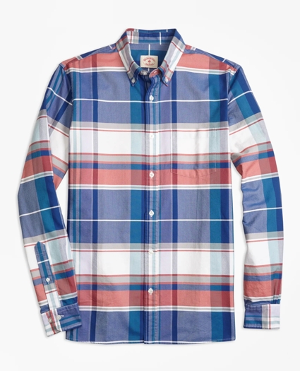 Madras Supima&reg; Cotton Oxford Sport Shirt, image 1