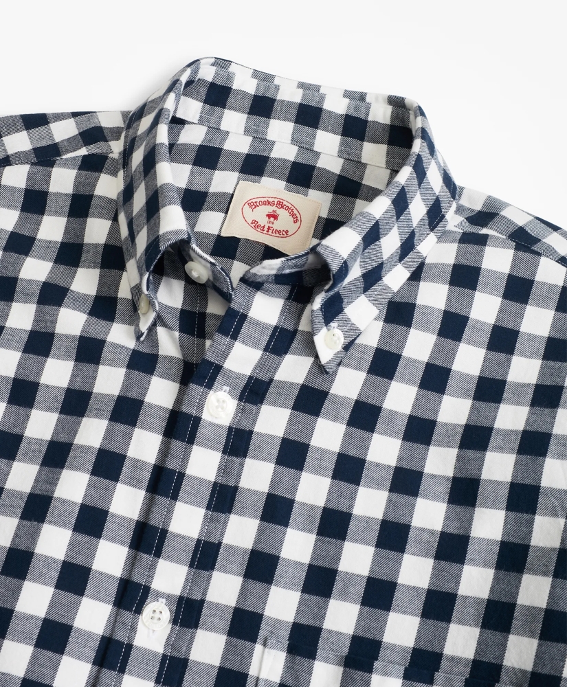 Gingham Brushed Cotton Flannel Sport Shirt, image 2