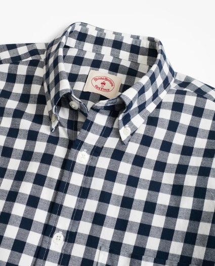 Gingham Brushed Cotton Flannel Sport Shirt, image 2