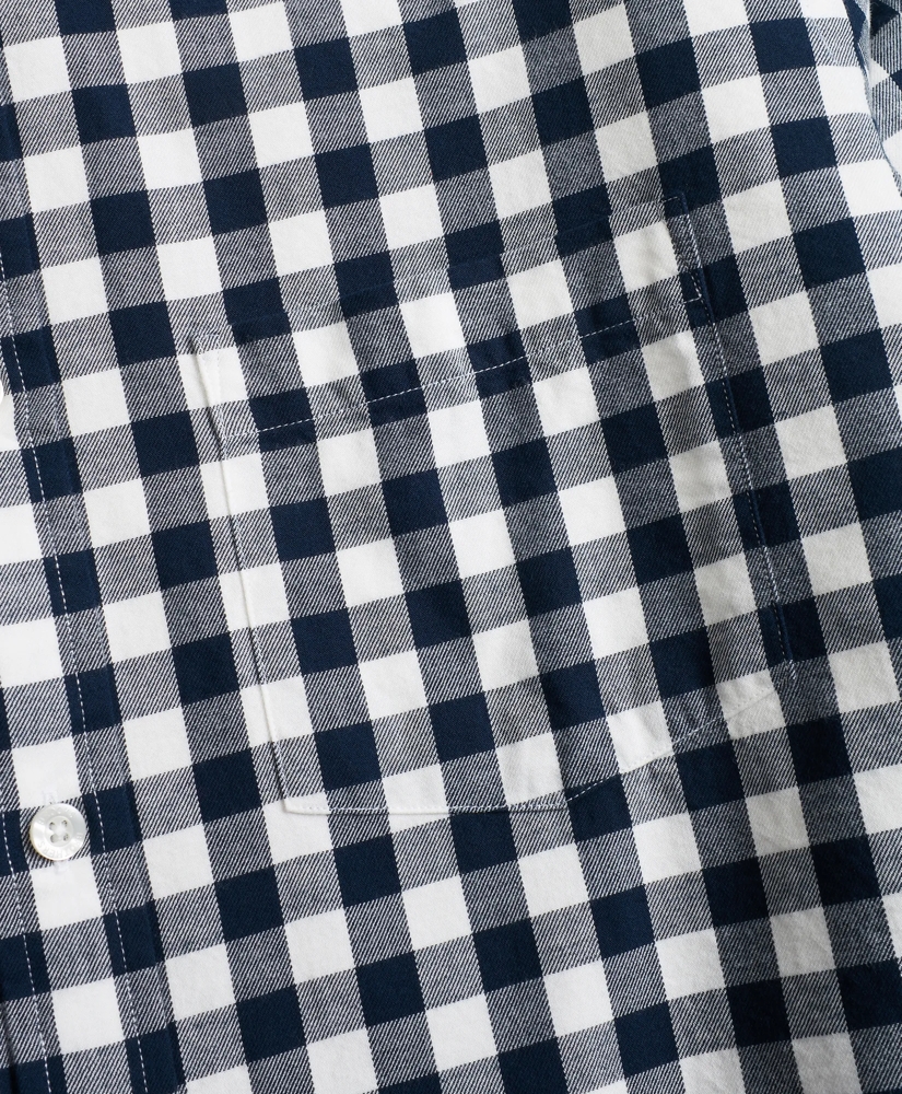 Gingham Brushed Cotton Flannel Sport Shirt, image 3