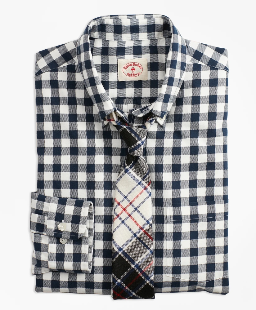 Gingham Brushed Cotton Flannel Sport Shirt, image 4