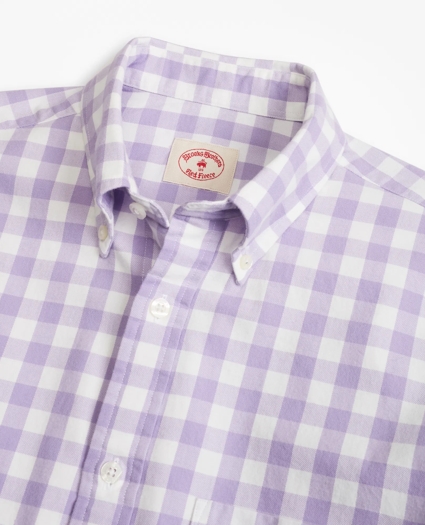 Gingham Brushed Cotton Flannel Sport Shirt, image 2
