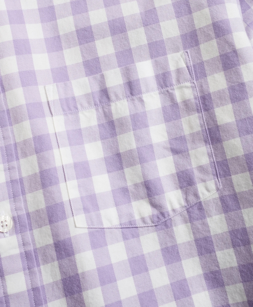 Gingham Brushed Cotton Flannel Sport Shirt, image 3
