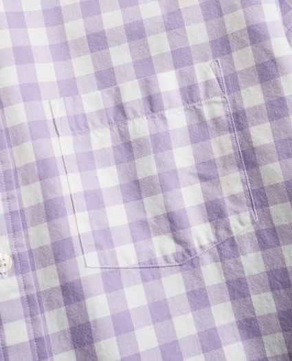 Gingham Brushed Cotton Flannel Sport Shirt, image 3