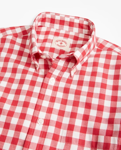 Gingham Brushed Cotton Flannel Sport Shirt, image 2