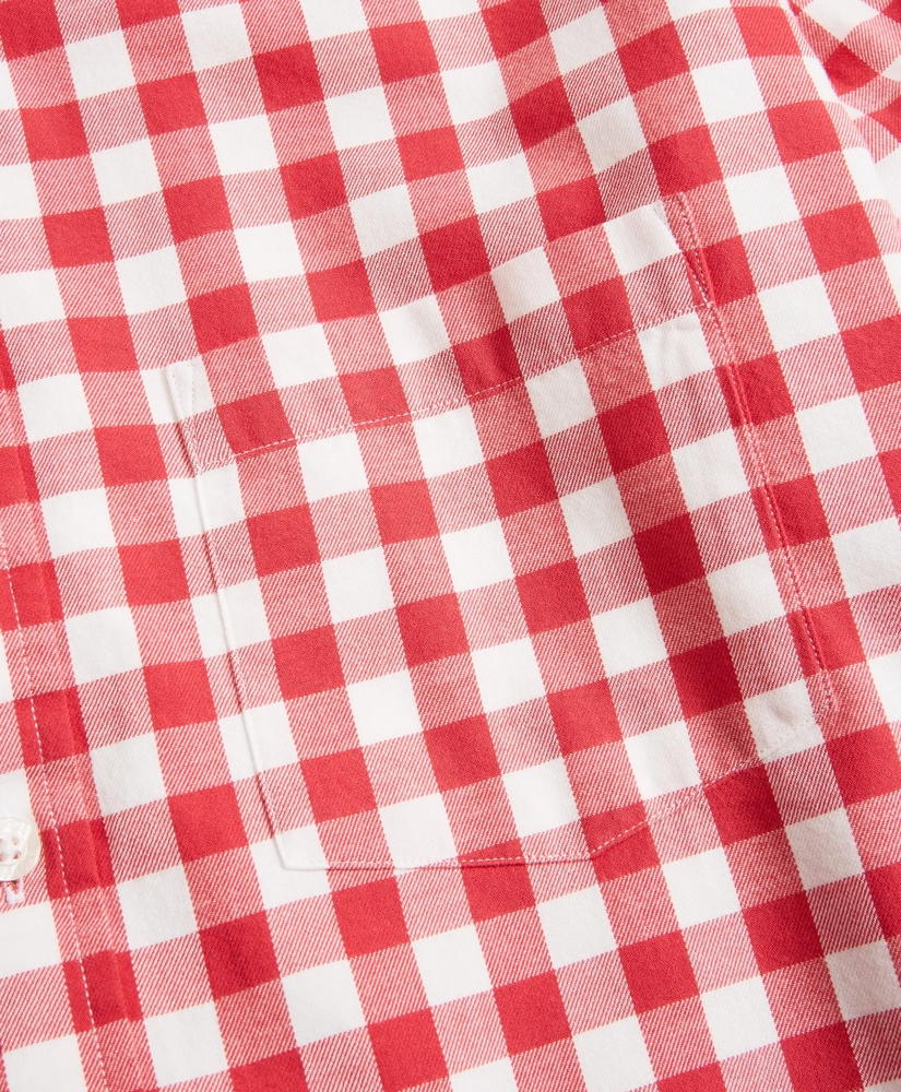 Gingham Brushed Cotton Flannel Sport Shirt, image 3