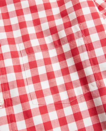 Gingham Brushed Cotton Flannel Sport Shirt, image 3
