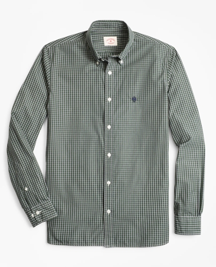 Plaid Cotton Broadcloth Sport Shirt, image 1