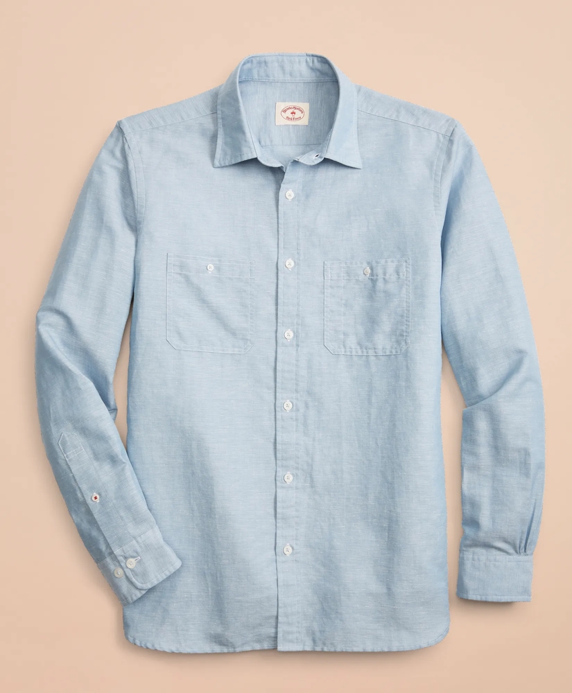 Linen-Cotton Chambray Sport Shirt, image 2