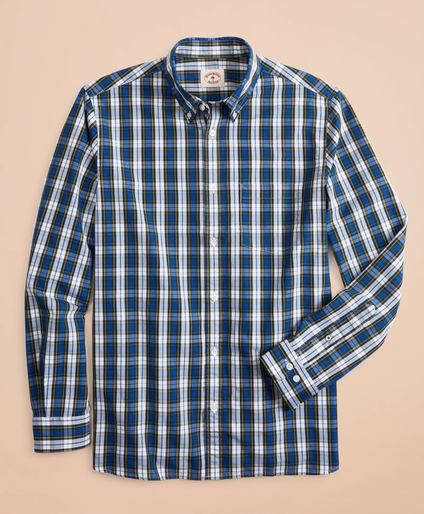 Plaid Cotton Broadcloth Sport Shirt, image 3