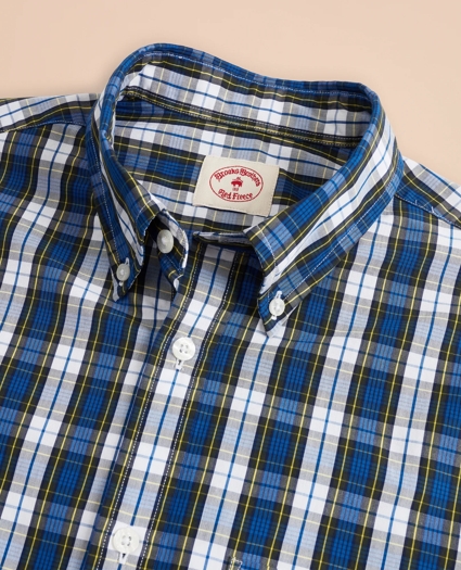 Plaid Cotton Broadcloth Sport Shirt, image 4