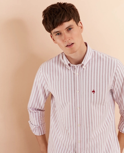 Striped Cotton Oxford Sport Shirt, image 1