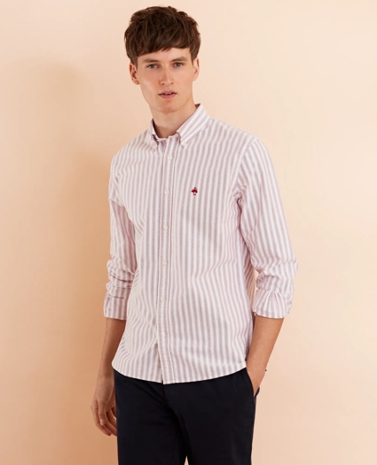 Striped Cotton Oxford Sport Shirt, image 2