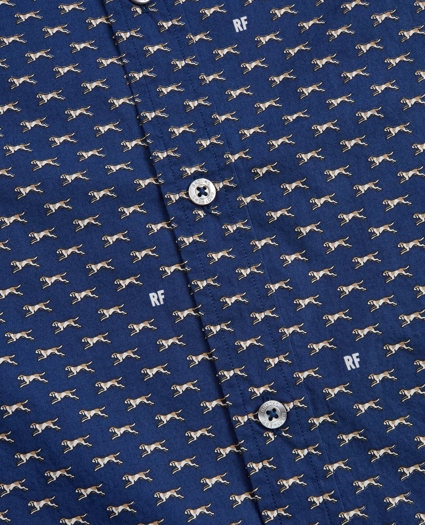 Hound-Print Poplin Shirt, image 5
