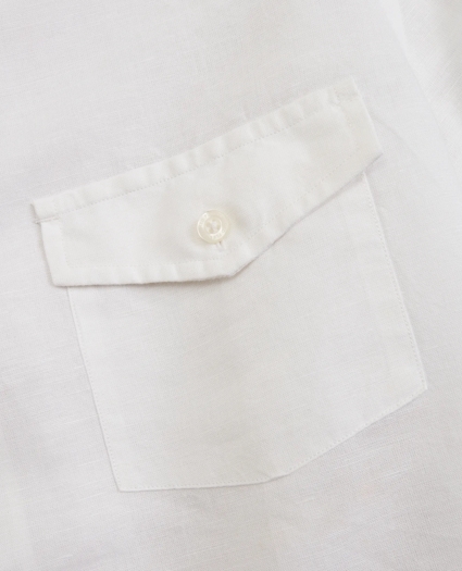 Garment-Dyed Linen-Cotton Camp Collar Short-Sleeve Shirt, image 6