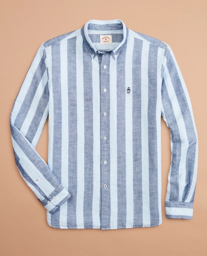 Striped Linen-Cotton Poplin Shirt, image 1