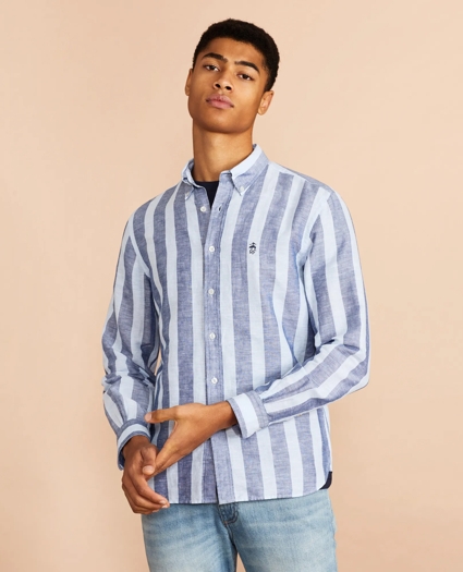 Striped Linen-Cotton Poplin Shirt, image 2