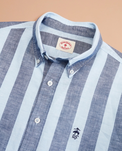 Striped Linen-Cotton Poplin Shirt, image 3