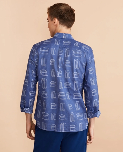 Surfboard Print Linen-Cotton Shirt, image 4