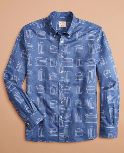 Surfboard Print Linen-Cotton Shirt, image 5
