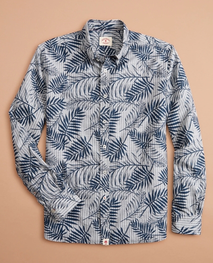 Indigo Striped Palm Print Shirt, image 3