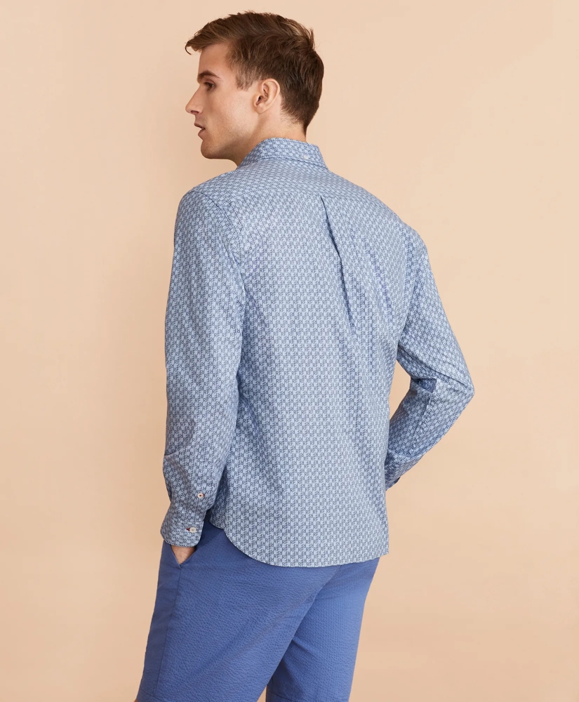 Indigo Red Fleece Print Shirt, image 4