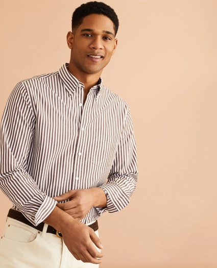 Striped Cotton Broadcloth Shirt, image 1