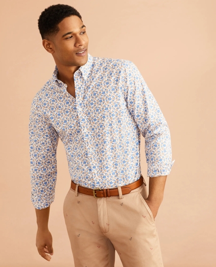 Floral-Print Poplin Shirt, image 1