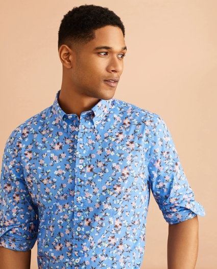 Floral-Print Poplin Shirt, image 1