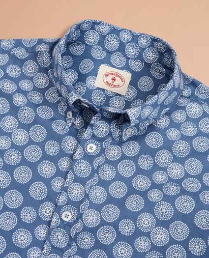 Geometric Flower-Print Poplin Shirt, image 2
