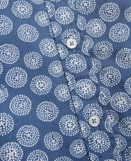 Geometric Flower-Print Poplin Shirt, image 3
