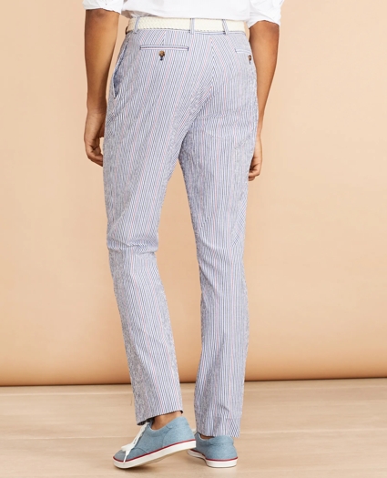 Multi-Color Striped Seersucker Trousers, image 3
