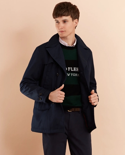 Lightweight Cotton Twill Peacoat, image 1