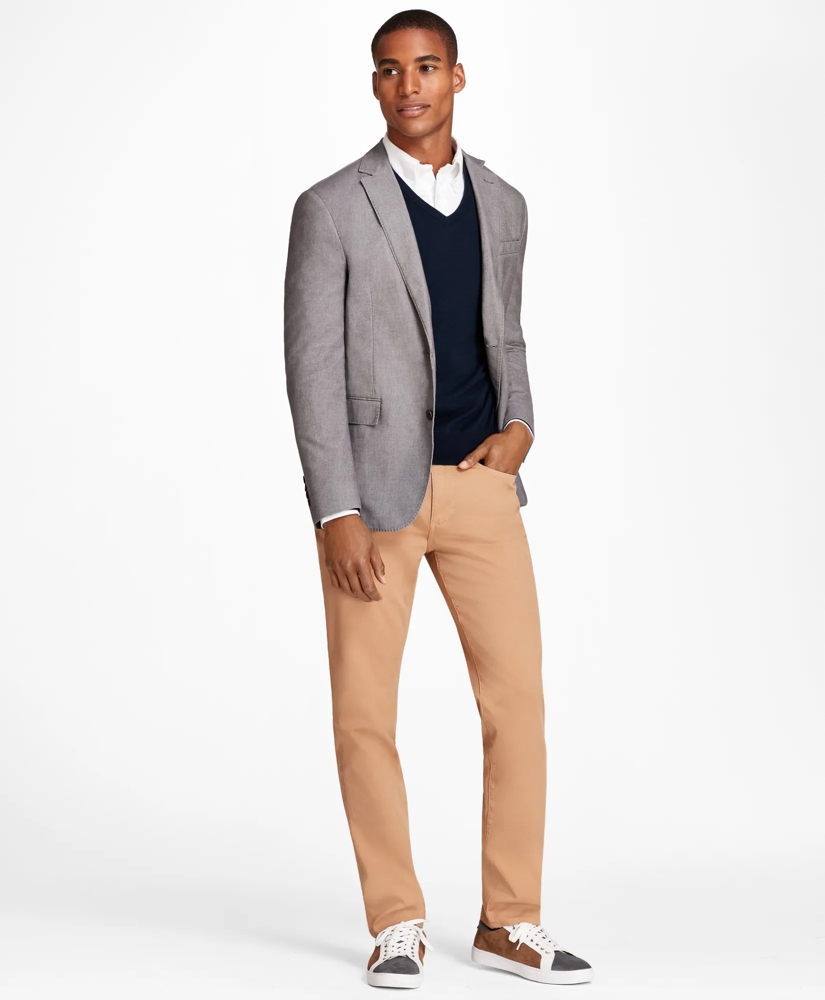 Heathered Stretch Cotton Twill Sport Coat, image 2