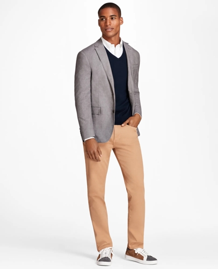 Heathered Stretch Cotton Twill Sport Coat, image 2