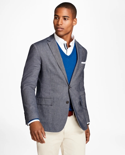 Heathered Stretch Cotton Twill Sport Coat, image 1