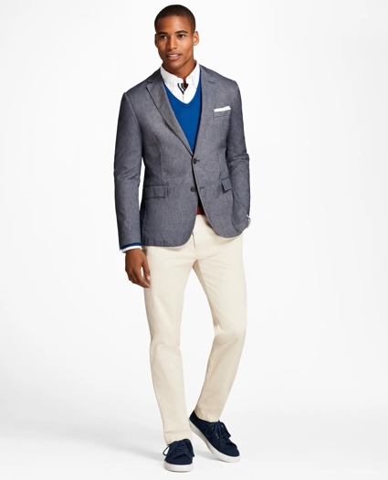 Heathered Stretch Cotton Twill Sport Coat, image 2
