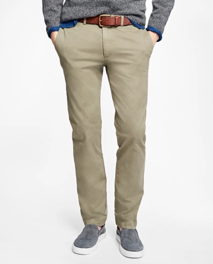 Slim-Fit Garment-Dyed Stretch Chinos, image 1