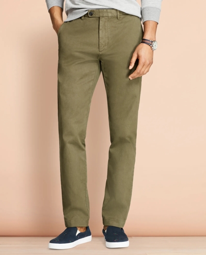 Slim-Fit Garment-Dyed Stretch Chinos, image 1