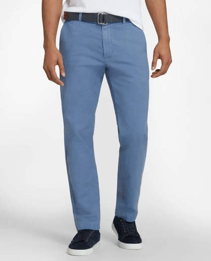 Garment-Dyed Cotton-Linen Stretch Chinos, image 1