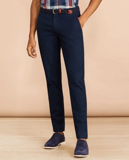 Garment-Dyed Cotton-Linen Stretch Chinos, image 1