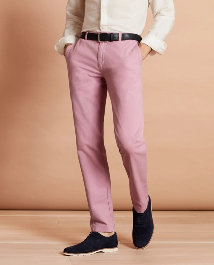 Garment-Dyed Cotton-Linen Stretch Chinos, image 1